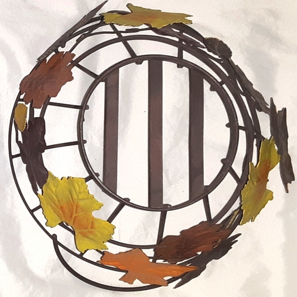 Fall Leaves Decorative Metal Basket - Picture 3 of 3